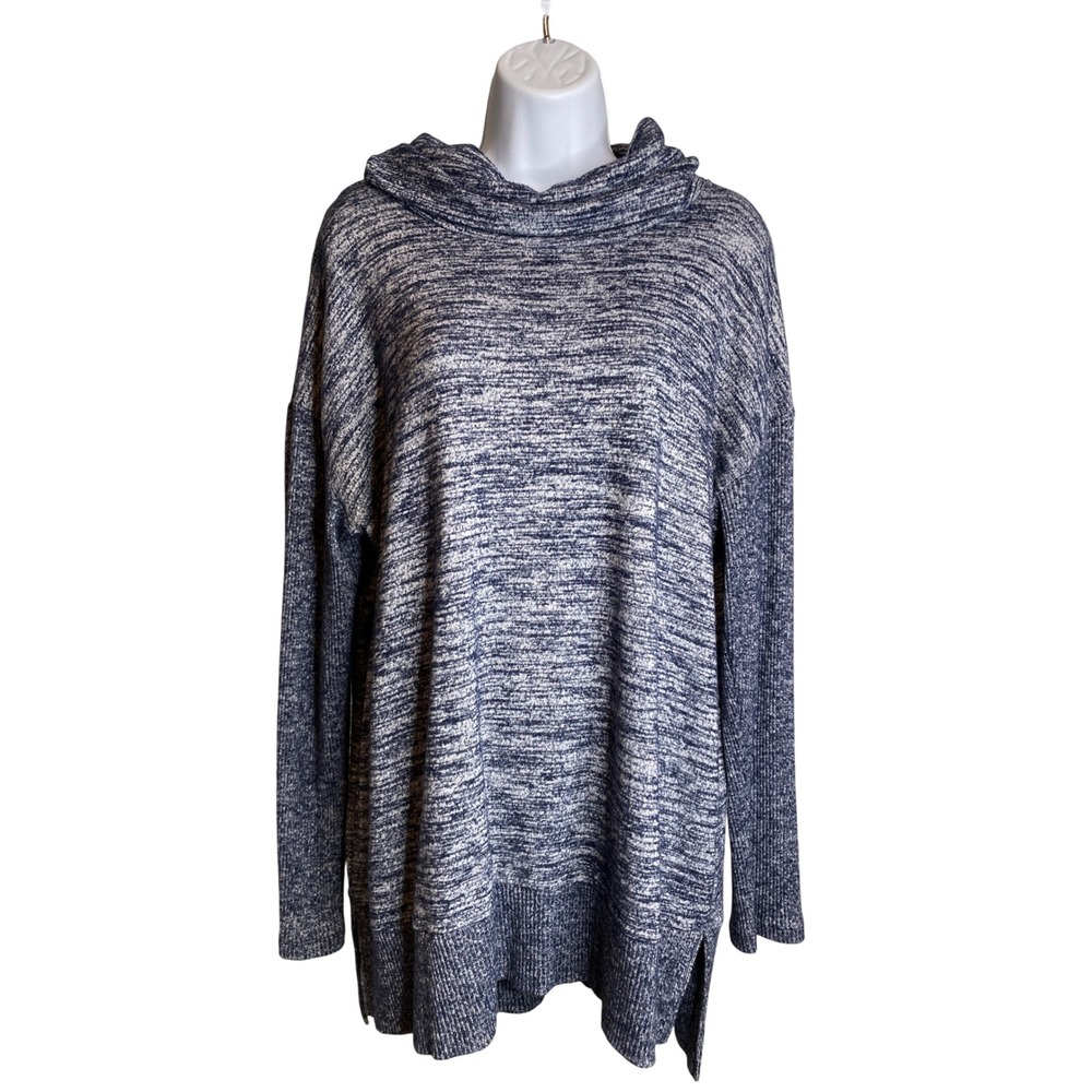 VTG 90s GAP‎ Blue Cowl Neck Oversized Tunic Sweater Sz XL Slouchy Boyfriend Fit